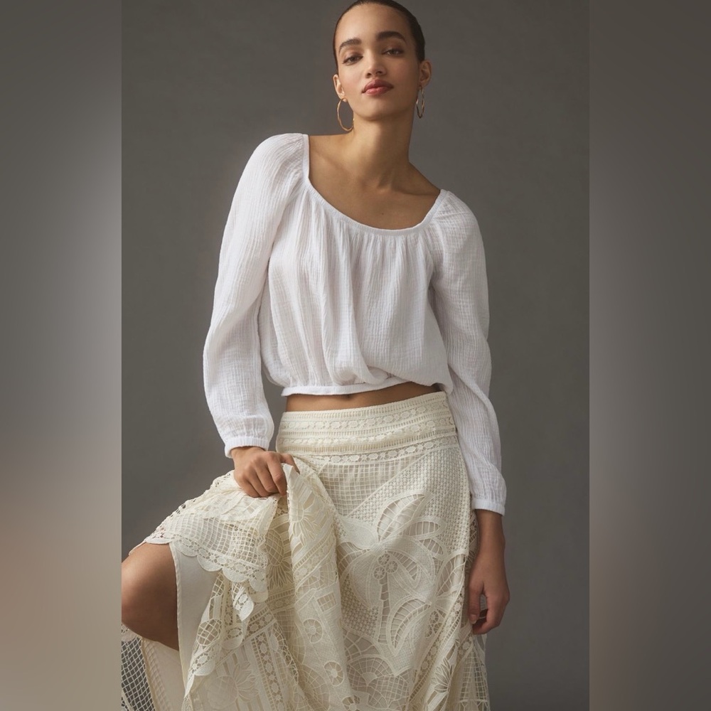 Anthropologie Cloth & Stone Gauze Top